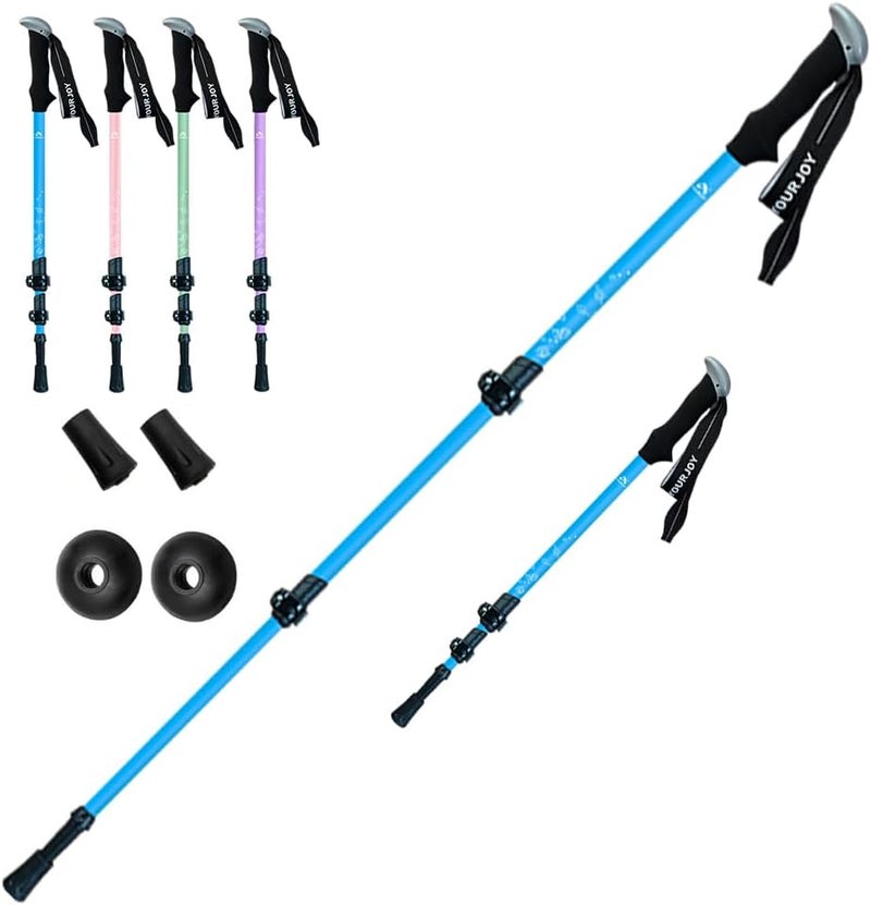 yourjoy Hiking Trekking Poles for Kids, 2 Pack Anti Shock, Adjustable, Collapsible Hiking Poles for Trekking or Walking, Lightweight Aluminum Sticks - Image 5
